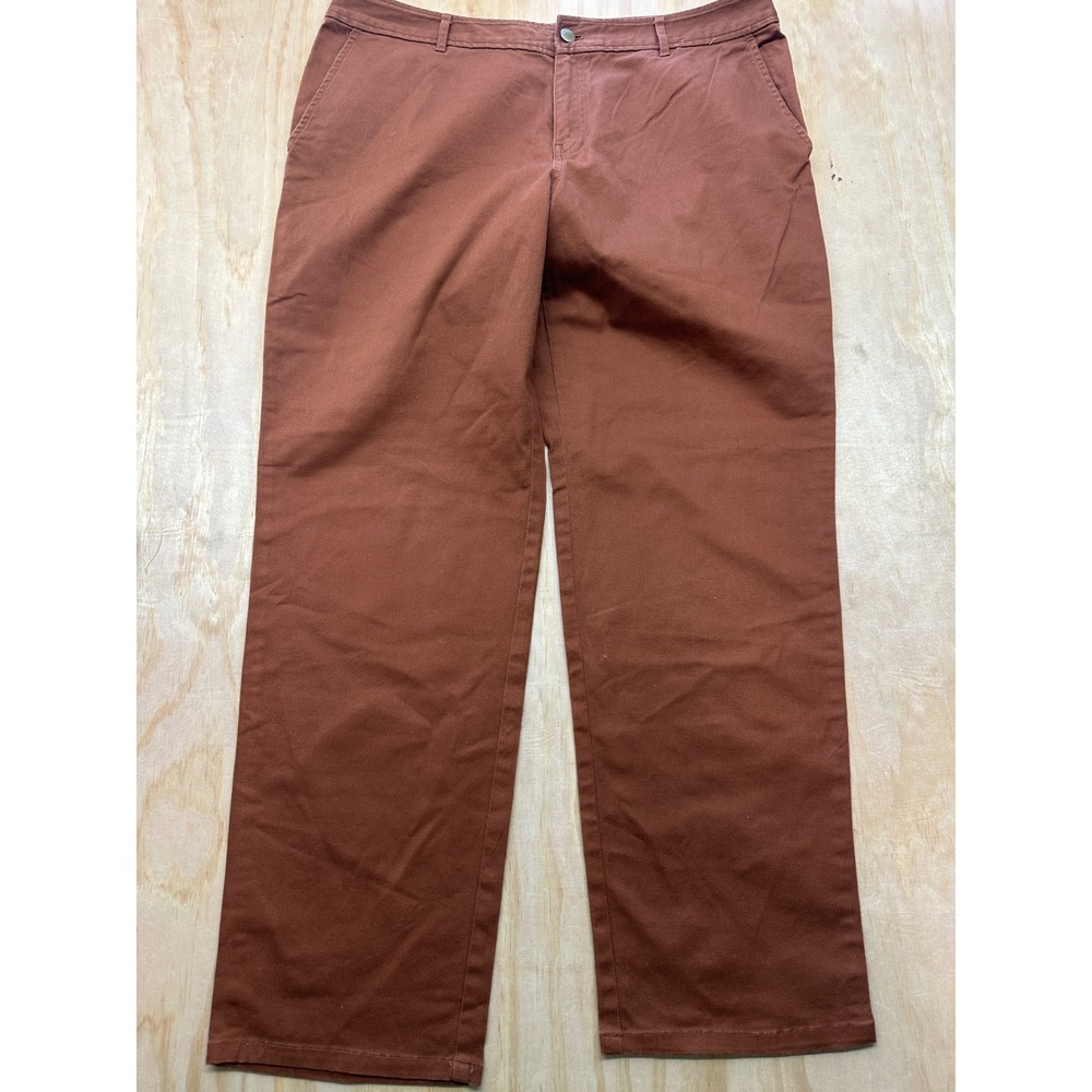 Pendleton womens Rust Brown Cotton Stretch Chino Pants Size 16 Petite RN29685